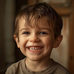 Portrait of a beautiful little smiling boy