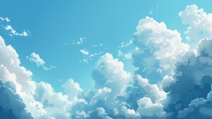 Wall Mural - Cloudy white on blue sky background
