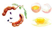 © cosmicanna - Artistic depiction of tamarind and eggs on white background, with Asian culinary themes