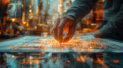 Hand Interacting with Digital Data
