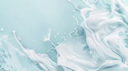 Wall Mural - A splash of white paint on a blue background, creating a sense of movement