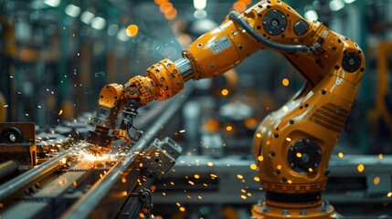 Poster - Industrial Robot Arm Welding Metal