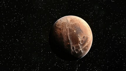 mysterious planet in the darkness of deep space