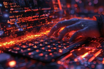cyber security concept, cyber attack