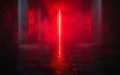 Wall Mural - red smoke with a glowing stars. 3 d illustration, computer digital drawing