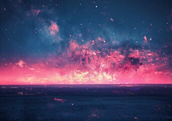Wall Mural - abstract colorful background, universe with stars and planets