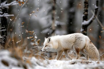an arctic fox in its natural habitat