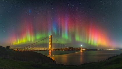 ai generator image of water reflection of the beautiful northern lights, aurora