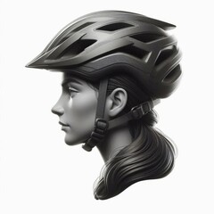 Protective bicycle helmet for adults on a white background. AI generated.