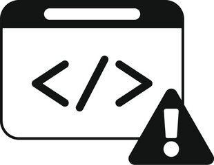 Web development error warning icon showing website glitch