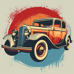 Sticker - america car hot rod