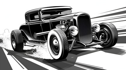 Poster - america car hot rod