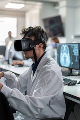 Wall Mural - Analyze the influence of technology on medical education. How are virtual simulations and e-learning transforming the training of future doctors