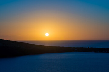 Poster - sea ​​sunset over the peninsula