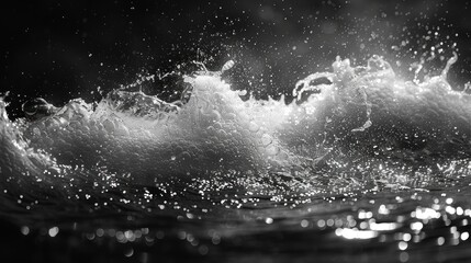 Sticker - Water Splash Abstract Black and White