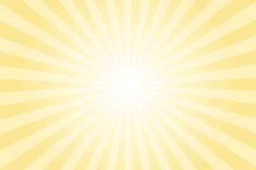 Poster - Yellow background with white sun ray. Pattern of starburst. Abstract light saffron yellow texture with light of sunburst. Radial beam of sunlight. Retro background with flash. Design of sunbeams.