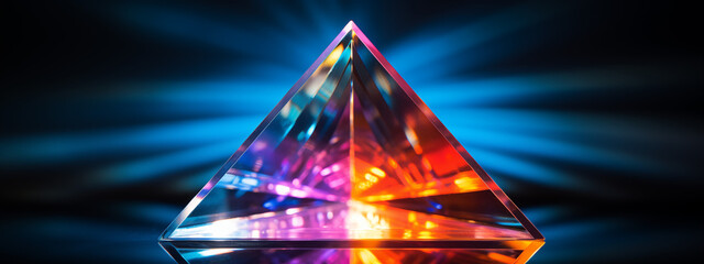 Poster - Radiant Glass Pyramid Reflecting Multicolored Light