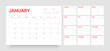 © dimakostrov - Monthly calendar template for 2025 year. Diary planner in a minimalist style. Week Starts on Monday.