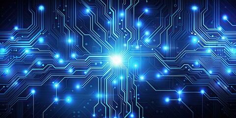 Artificial intelligence technology background with digital circuits and glowing lines, AI, technology