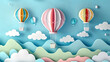 © pasakorn - 3d wallpaper colorful paper cut art baby air balloon Colorful ba