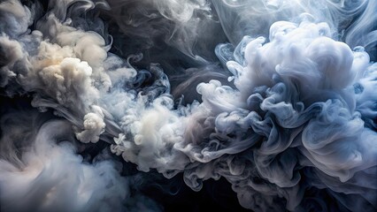 Canvas Print - Abstract smoke cloud background with swirling white and gray textures, smoke, cloud, abstract, background, wallpaper, design, texture