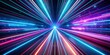 © LavaPixel - High-speed flowing lines and glowing neon rays digital animation in sci-fi time travel illustration