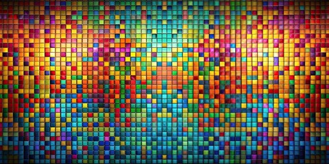 Poster - Abstract render of a vibrant mosaic , geometric, pattern, colorful, tile, abstract, digital art, design