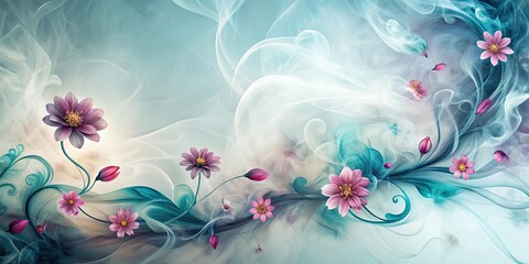 Wall Mural - Abstract smoke flower background with swirling, ethereal patterns , smoke, abstract, background, flower, design, artistic, creative