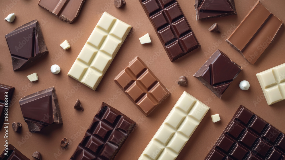 Chococolate the delicious variety of milk, dark, and white chocolate bars, perfect ...
