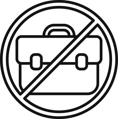Wall Mural - sign with a briefcase inside crossed out by a diagonal line