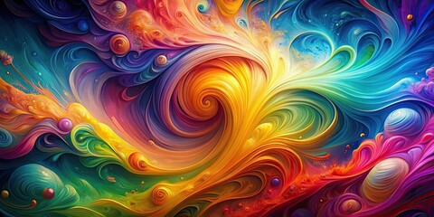 Canvas Print - Colorful abstract background with vibrant hues and artistic swirls, abstract, colorful, background, vibrant, hues, artistic, swirls