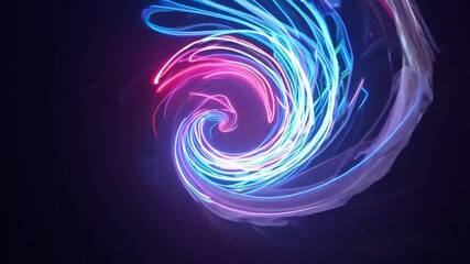 Wall Mural - mesmerizing neon light swirls in dark background