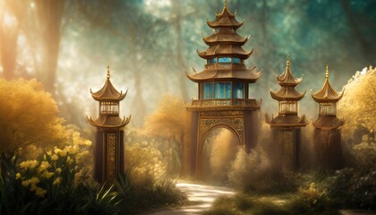 Canvas Print - chinese temple in the night