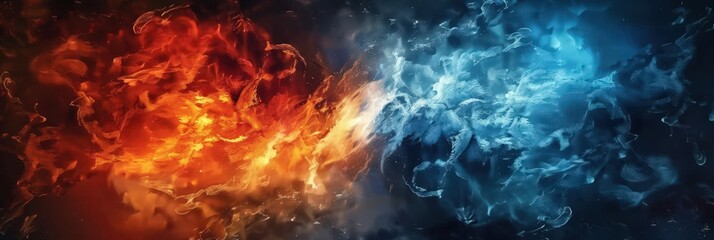 Wall Mural - Fire and Ice: A Dramatic Contrast in Color and Form