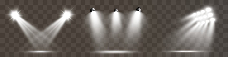 Wall Mural - Realistic spotlights for lighting.Equipment for illumination.	
