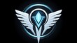 © Miva - Futuristic Winged Emblem with Diamond and Circular Glow Design