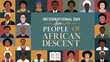 © Andrew505 - A vibrant poster celebrating the International Day for People of African Descent featuring diverse portraits and cultural icons.