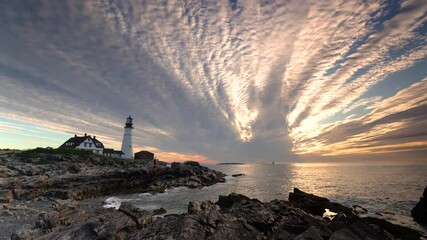 Sticker - Timelapse over Portland Head Lighthouse in Maine