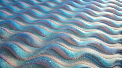 Poster - Close-up of iridescent blue and pink wavy texture