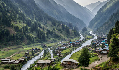 Wall Mural - Everlasting Peace: Finding Solace in Pakistan's Neelum Valley