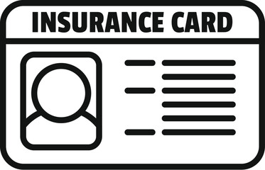 Sticker - This icon of an insurance card is representing medical coverage and health care