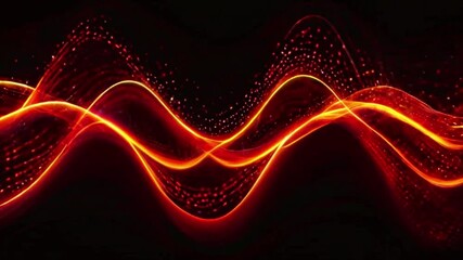 Wall Mural - Smooth, flowing golden lines mimicking waves, subtly moving over a dark red gradient background, evoking a sense of luxury and calm, 4K wallpaper animation video