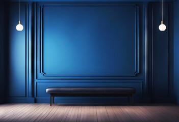 Wall Mural - empty gradient background abstract blue graphic light room display wall r product dark