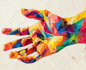 Wall Mural - vibrant polygon art composition for creative projects generative ai