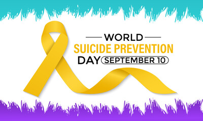 Poster - Vector Illustration of world suicide prevention day September 10. Thats awareness prevent suicide worldwide. Banner poster, flyer and background design To prevent suicide worldwide.