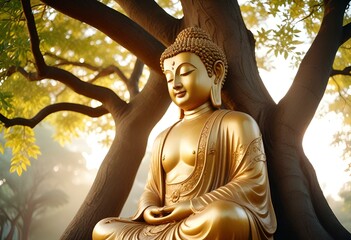 buddha statue at sunset