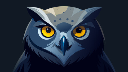 Poster - owl on a black background