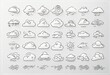 © wafi - style flake background thin snowflake storm editable meteo cloud dripped white ather wind line set stroke icon b
