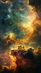 Wall Mural - Astrophotography of deep space nebula, astronomy cosmos background wallpaper