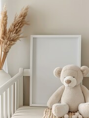 Sticker - Cozy Neutral Décor with Plush Teddy Bear